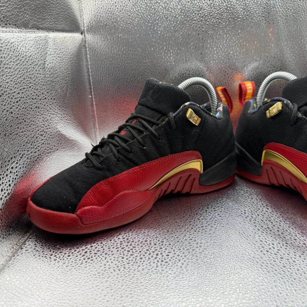 Size 5.5Y Nike Air Jordan 12‎ Retro Low SE Bowl Red Black Kids Shoes DH9695-001